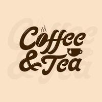 concepto de logotipo de marca de café y té. logotipo de tipografía personalizada vector