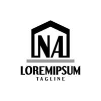 letra n y a dentro de una casa. Bueno para empresa inmobiliaria o cualquier negocio relacionado con la vivienda. vector