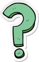 sticker of a cartoon question mark vector