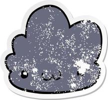 distressed sticker of a cute cartoon cloud vector