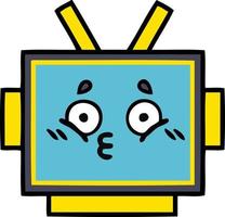 cute cartoon robot head vector