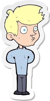 sticker of a cartoon boy staring