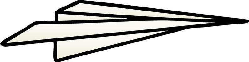 gradient shaded cartoon paper aeroplane vector