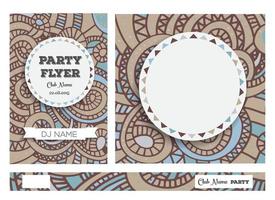 Club Flyers with copy space and hand drawn abstract background. vector