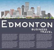 Edmonton Skyline with Gray Buildings, Blue Sky and Copy Space. vector