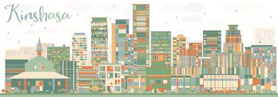 Abstract Kinshasa Skyline with Color Buildings. vector