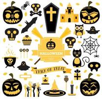 conjunto de halloween ilustración vectorial vector