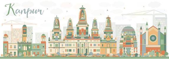 Abstract Kanpur Skyline with Color Buildings. vector