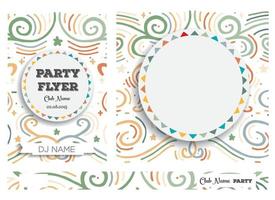 Club Flyers with copy space and abstract swirl background. vector