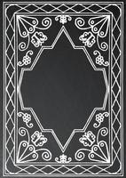 Chalk painted frame on black background. vector