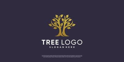 Golden tree logo with creative abstract element style Premium Vector part 3