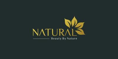 Golden natural logo template for company or printing Premium Vector