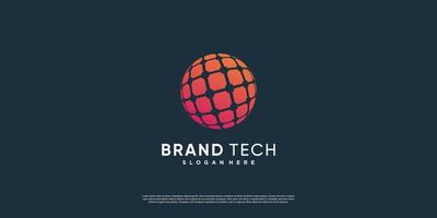 Globe logo with modern technology concept Premium Vector part 13