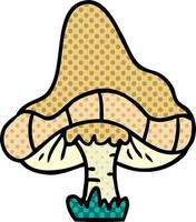 cartoon doodle of a single mushroom vector