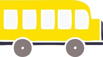 flat color retro cartoon school bus vector