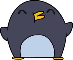 cartoon cute kawaii happy penguin vector