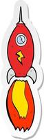 sticker of a cartoon rocket vector