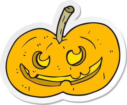 sticker of a cartoon halloween pumpkin