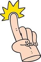 pointing finger quirky hand drawn cartoon vector