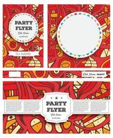 Club Flyers with copy space and hand drawn abstract background. vector