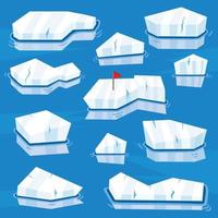 Cartoon Icebergs Set. Vector Illustration.