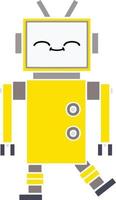 flat color retro cartoon robot vector