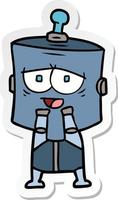 sticker of a cartoon robot vector