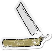 distressed sticker of a cartoon traditional razor vector