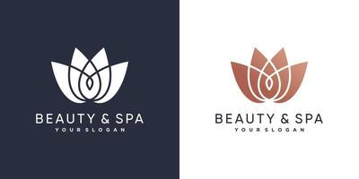 logotipo de belleza y spa con concepto de loto de belleza vector premium parte 4