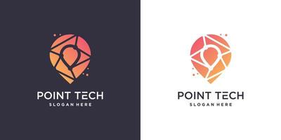 diseño de logotipo de pointech con vector premium de estilo moderno creativo parte 2