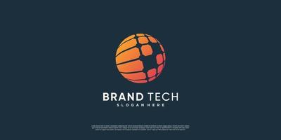 Globe logo with modern technology concept Premium Vector part 12