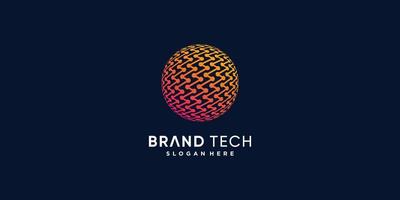 Globe tech logo with creative modern abstract concept part 4 vector