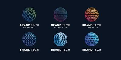 logotipo de tecnología de globo con concepto abstracto moderno creativo parte 1 vector