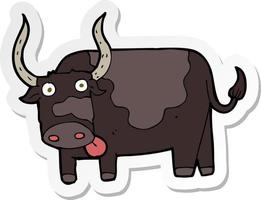 sticker of a cartoon bull vector