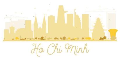 Ho Chi Minh City skyline golden silhouette. vector