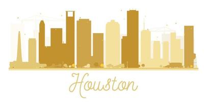 Houston City skyline golden silhouette. vector