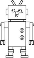 line drawing cartoon robot vector