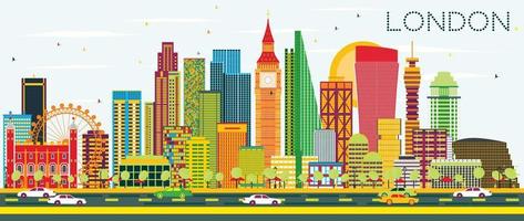 Abstract London Skyline with Color Buildings. vector