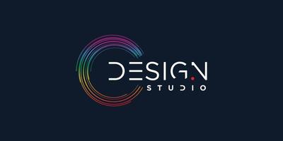 Abstract logo for studio design with creative modern concept vector