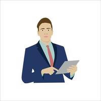 Illustration vector graphic of a businessman. suitable for websites, presentations, company.