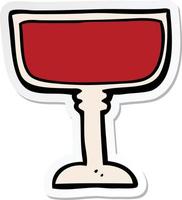 sticker of a cartoon wine glass vector