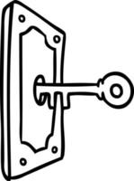 line drawing doodle of a door handle vector