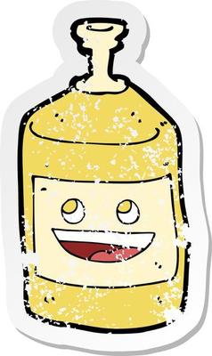 retro distressed sticker of a cartoon juice bottle