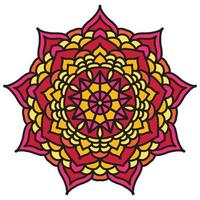 fondo de mandala colorido, adornos redondos decorativos. forma de flor inusual. vector oriental, patrones de terapia antiestrés. elementos de diseño de tejido,