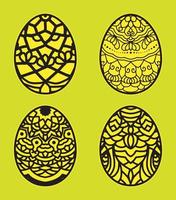los huevos de pascua establecen el estilo de dibujo. feliz pascua dibujada a mano. vector