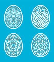 Easter eggs set doodle style.  Happy easter hand drawn. vector