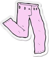 sticker of a cartoon pair of pink pants vector