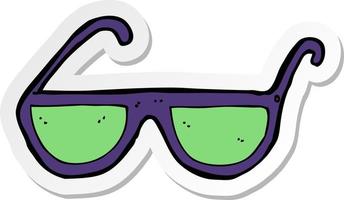 sticker of a cartoon sunglasses vector