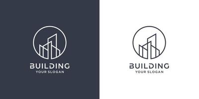 logotipo de construcción con concepto de línea premium vector parte 2