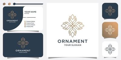 Ornament logo abstract with creative line art Premium Vector